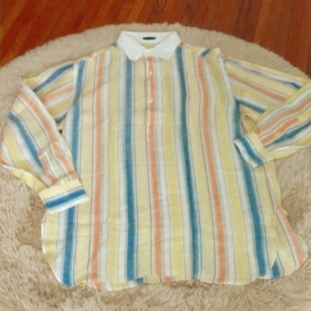 Vincenzo Di Ruggiero 100% Linen Long Sleeve Shirt